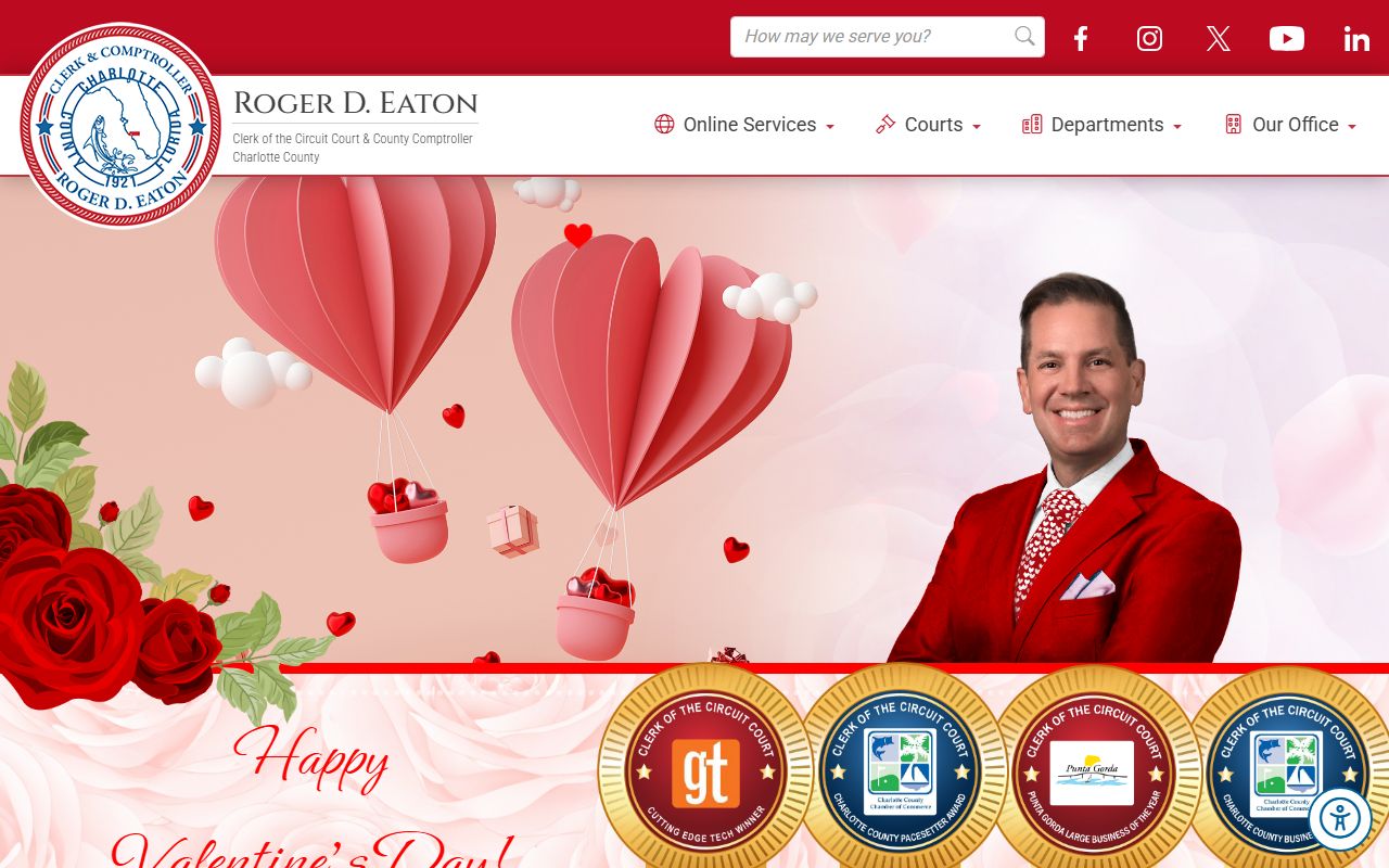 Charlotte County Clerk of Court homepage for criminal history records access