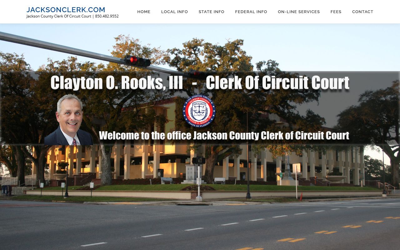 Jackson County Clerk of Court homepage for criminal history records access