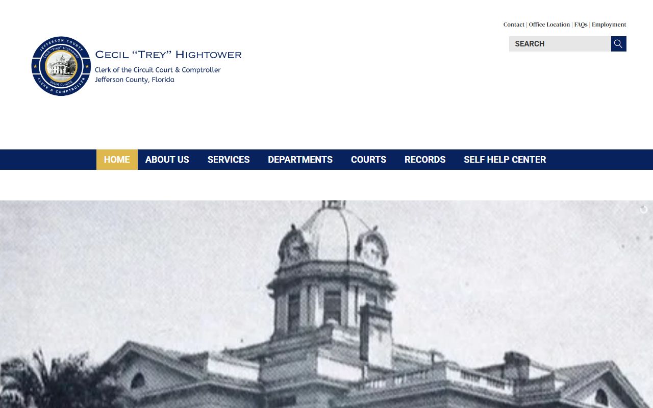 Jefferson County Clerk of Court homepage for criminal history records access